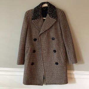 JCrew Houndstooth Captain Coat